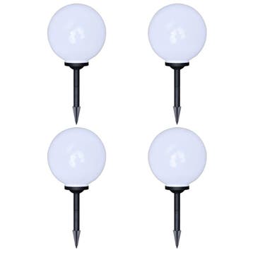 vidaXL Tuinpadlampen 4 st met grondpin LED 30 cm, Verzenden, Nieuw