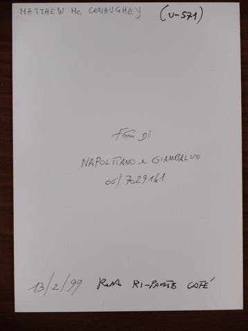 Napolitano & Giambalvo - Matthew Mc Conaughey, Nieuw