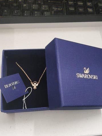 Swarovski - Statuette, Engel ketting - 2 cm - Métal, Cristal, Antiek en Kunst