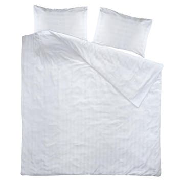 Housse de Couette Blanc 240x260cm 2 Personnes Rayures Satiné, Maison & Meubles, Verzenden