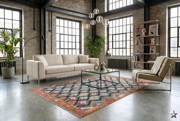 Kleurrijke kilim - ongebruikt - Vloerkleed - 295 cm - 210 cm, Huis en Inrichting, Stoffering | Tapijten en Vloerkleden, Nieuw