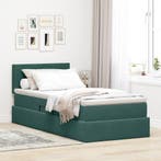 vidaXL Opbergbed met matras met opslag Donkergroen 90 x 190, Verzenden