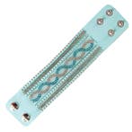 Fako Bijoux - Armband - Breed - Twist - Lichtblauw, Verzenden