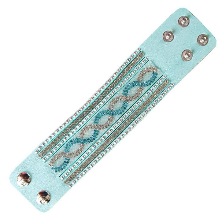 Fako Bijoux - Armband - Breed - Twist - Lichtblauw, Bijoux, Sacs & Beauté, Bracelets, Envoi