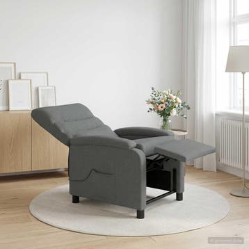 vidaXL Massage Relaxstoel Donkergrijs Stof, Verzenden