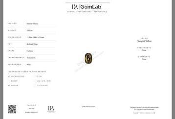 1 pcs Oranje, Geel Titaniet - 5.91 ct - nternational Colored, Handtassen en Accessoires, Edelstenen, Nieuw