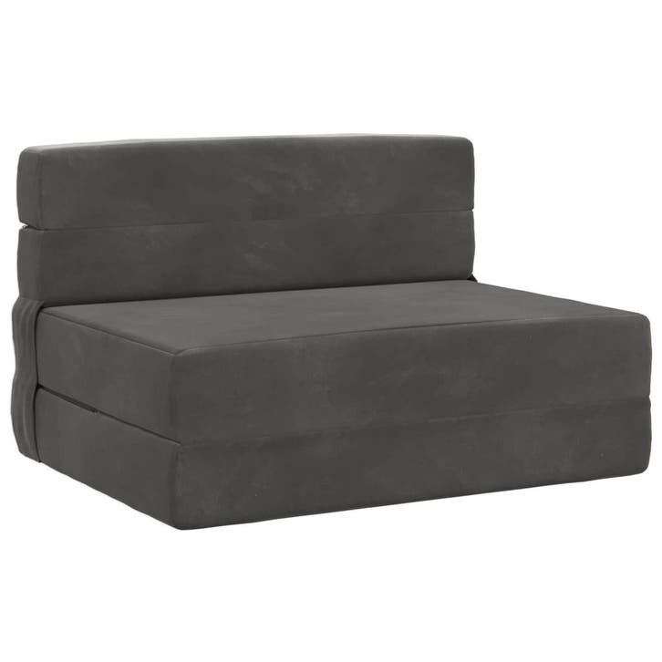 vidaXL Vouwsofa Bed Donkergrijs 190 x 70 x 15 cm Fluweel, Maison & Meubles, Canapés | Salons, Envoi
