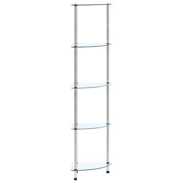 vidaXL Kastje 5-laags 30x30x130 cm gehard glas transparant, Huis en Inrichting, Kasten | Boekenkasten, Verzenden, Nieuw