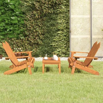 vidaXL 3-delige Loungeset Adirondack massief acaciahout, Jardin & Terrasse, Verzenden, Loungeset