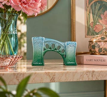 Sarreguemines - Vase - Vase double - années 1900 - Faience -