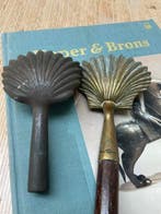 Doopset (3) - Koper messing hout - Doopvont schelp lepels