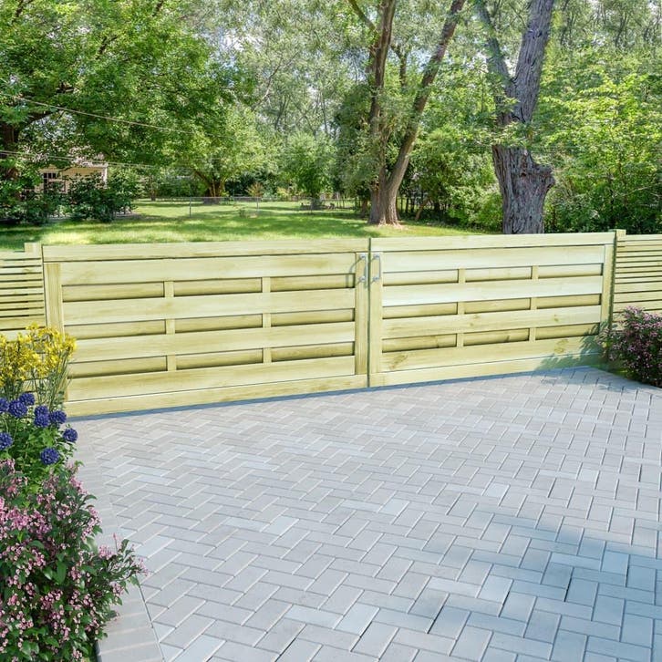 vidaXL Poorten 2 st 150x75 cm geïmpregneerd grenenhout groen, Jardin & Terrasse, Portes de jardin, Envoi