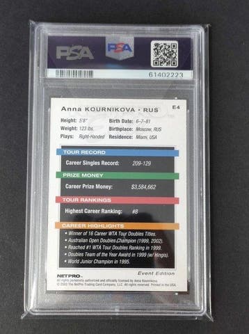 2003 Netpro Elite Anna Kournikova Event Edition - PSA - 1, Nieuw