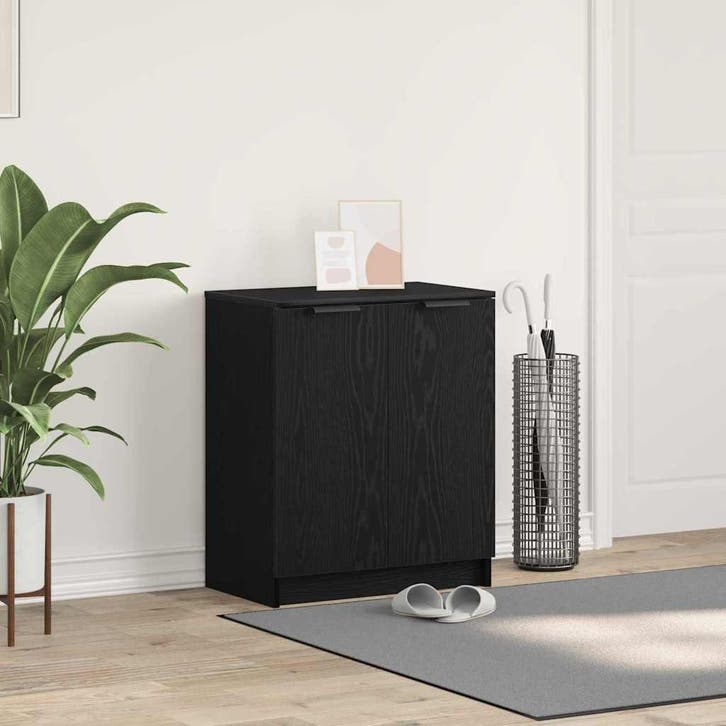 vidaXL Schoenenkast met plank Zwart Eiken 59 x 35 x 70 cm, Maison & Meubles, Armoires | Autre, Envoi