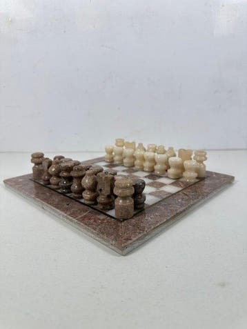 Marble Chess Set with Board - Jeu déchecs - Marbre, Antiquités & Art