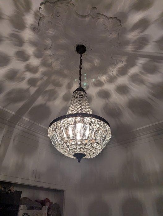 Plafondlamp - Kristal, Antiek en Kunst, Antiek | Overige Antiek