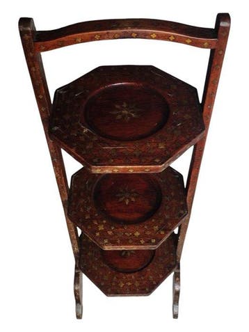 Kast - Hout, Messing - mooie messing inlegwerk