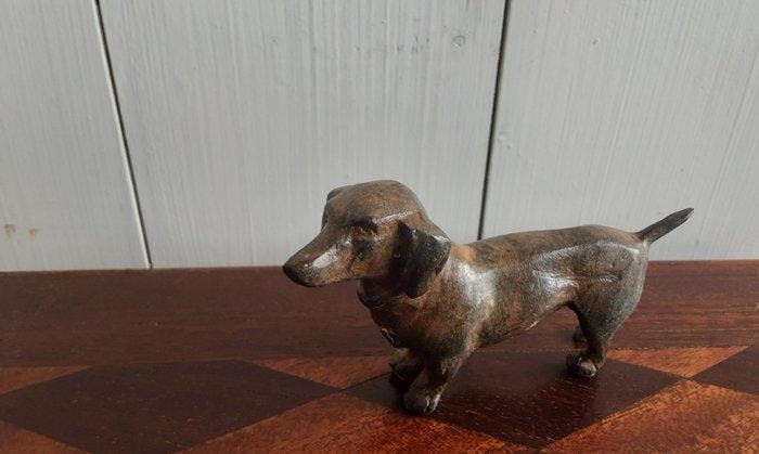 P. Chenet - Figuur - Teckel - Brons, Antiquités & Art, Curiosités & Brocante