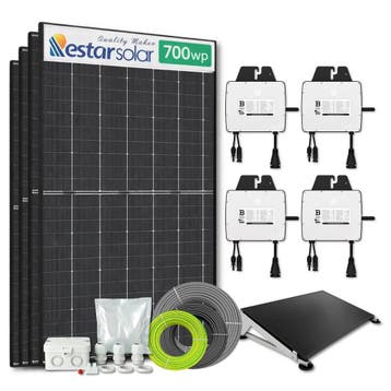Zonnepanelen pakket voor platdak - 2.8 kW - 4x 700, Ophalen of Verzenden