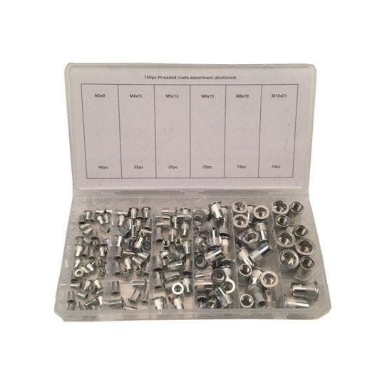 Blindklinkmoeren assortiment Aluminium 150 delig, Auto diversen, Autogereedschap, Verzenden