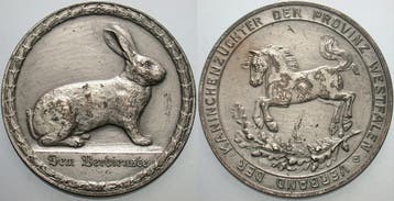 Verdienstmedaille ohne Jahr Tiere Provinz Westfalen, Postzegels en Munten, Verzenden