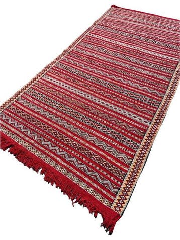 Tapis - 205 cm - 105 cm - Tapis kilim fait main 2m x 1m