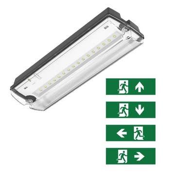 Noodverlichting - | - pan - | - 3w - | - zwart - | - incl., Verzenden, Nieuw