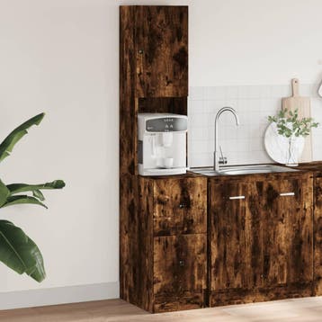vidaXL Keukenkast 35x50x180 cm bewerkt hout gerookt, Verzenden