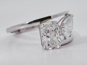 Zonder minimumprijs - Ring - 14 karaat Witgoud - 1.98ct. tw.