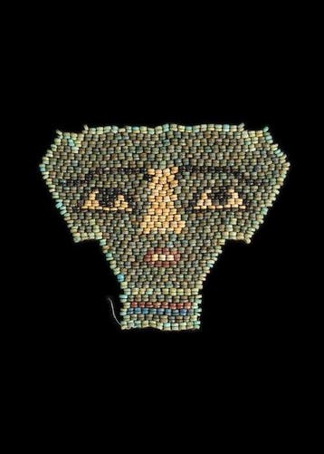 Oude Egypte, late periode Faience Kralen-mummie masker