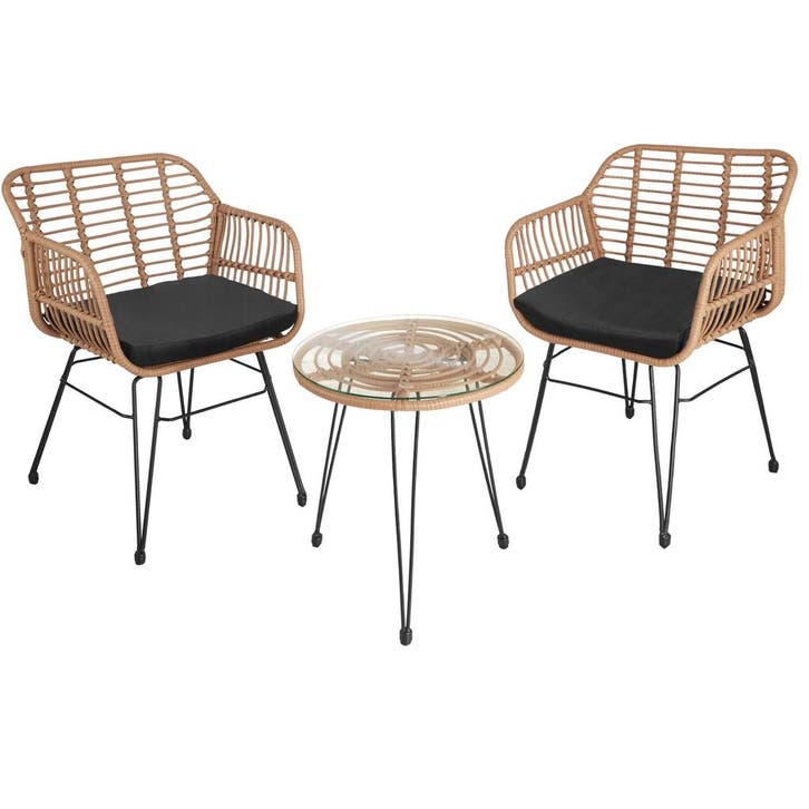 tectake Wicker zitgroep Molfetta 2+1 - natuur, Tuin en Terras, Tuinsets en Loungesets, Verzenden