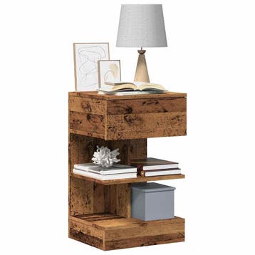 vidaXL Nachtkastje 40x35x65 cm bewerkt hout oud houtkleurig, Verzenden, Nieuw