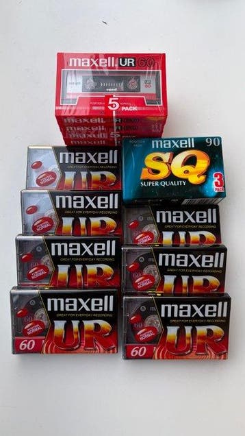 MAXEll - Maxell UR 60 / Maxell SQ 90 Lege audiocassette -, Audio, Tv en Foto, Nieuw