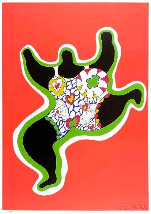 Niki De Saint-Phalle (1903-2002) - Leaping Nana, Antiek en Kunst, Antiek | Overige Antiek