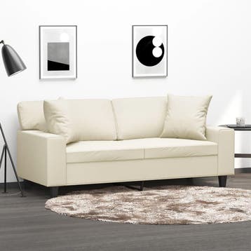 vidaXL Tweezitsbank / zetel met sierkussens 140 cm kunstleer, Huis en Inrichting, Verzenden, Nieuw