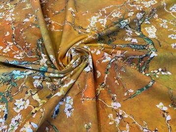 Gouden bloei – Een eerbetoon aan Van Gogh op OEKO-TEX-katoen