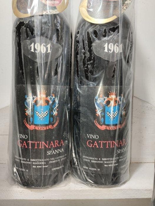 1961 Conti Ermanno Gattinara Spanna - Piëmont - 6 Flessen, Verzamelen, Wijnen