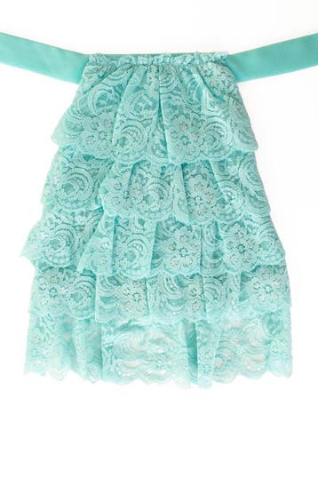 KIMU® Jabot Kanten Kraag Turquoise Blauw Lichtblauw Klassiek, Ophalen of Verzenden