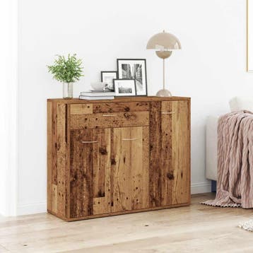 vidaXL Dressoir 88x30x70 cm spaanplaat oud hout, Huis en Inrichting, Verzenden, Nieuw