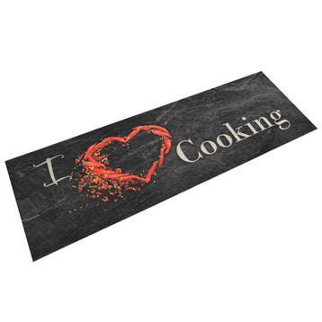 vidaXL Keukenmat wasbaar cooking-print 60x180 cm fluweel, Verzenden