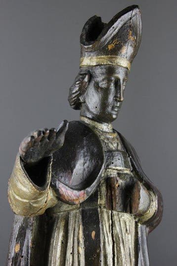 sculptuur, Bisschop - 18th Century - 49 cm - Hout
