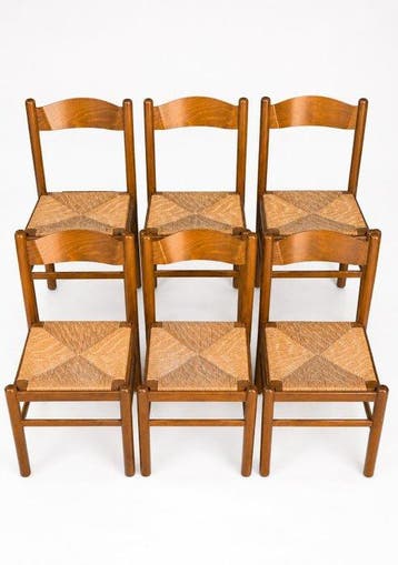 Stoel - Hout - Set van zes stoelen