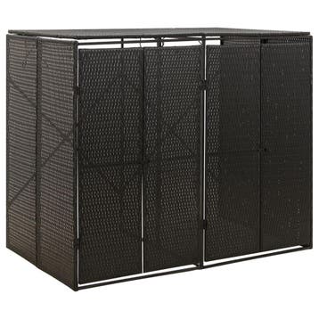 vidaXL Containerberging dubbel 140x80x117 cm poly rattan, Verzenden
