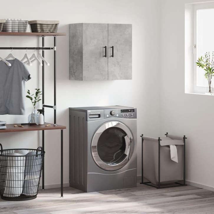 vidaXL Wandkast 60x31x60 cm bewerkt hout betongrijs, Huis en Inrichting, Kasten | Overige, Nieuw, Verzenden