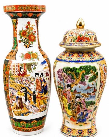 Kutani da esportazione - Geishe - Chinoiserie - Decorati a