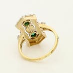 Ring - 18 karaat Geel goud, Witgoud Smaragd - Diamant, Nieuw
