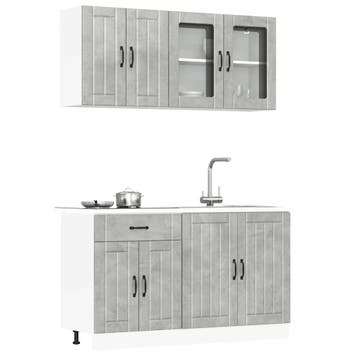 vidaXL 4-delige Keukenkastenset Lucca bewerkt hout, Verzenden