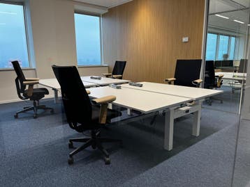 Zit-sta elektrisch duo bureau, kleur en afmeting naar keus!, Verzenden, In hoogte verstelbaar, Nieuw