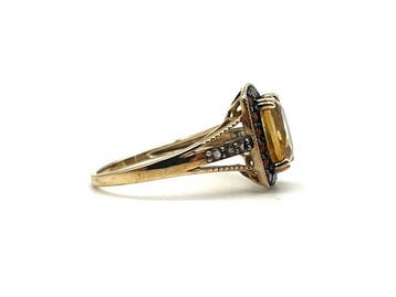 Zonder minimumprijs - Ring - 9 kt. Geel goud Citrien -