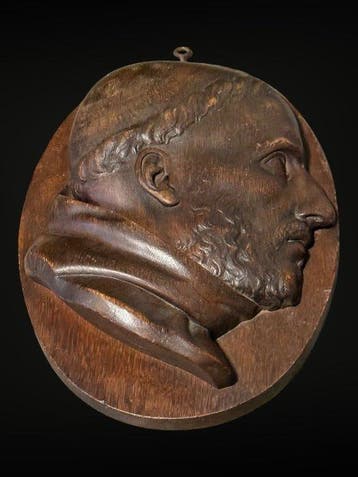 sculptuur, Antiek kerkelijk hoogreliëf - 34 cm - Eik - 1780